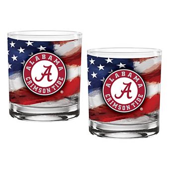 Alabama Crimson Tide Two-Pack 14oz. Americana Rocks Glass Set