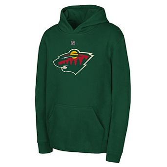 Youth Outerstuff Green Minnesota Wild Primary Logo Pullover Hoodie