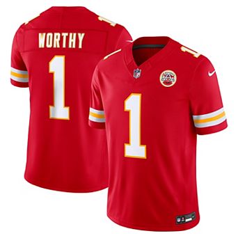 Men's Nike Xavier Worthy Red Kansas City Chiefs Team Vapor F.U.S.E. Stitched Limited Jersey