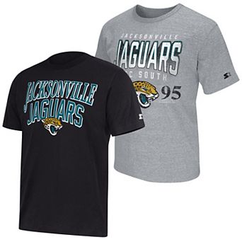 Men's Starter Black/Heather Gray Jacksonville Jaguars Two-Pack Logo T-Shirt Set