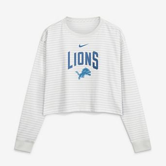 Women's Nike White Detroit Lions Loose Fit Crop Top