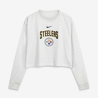 Women's Nike White Pittsburgh Steelers Loose Fit Crop Top