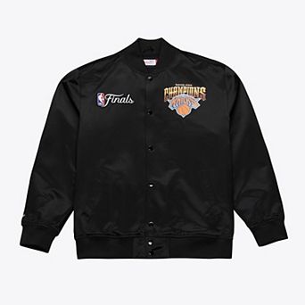 Men's Mitchell & Ness Black New York Knicks 2026 NBA Finals Champions Satin Full-Snap Jacket