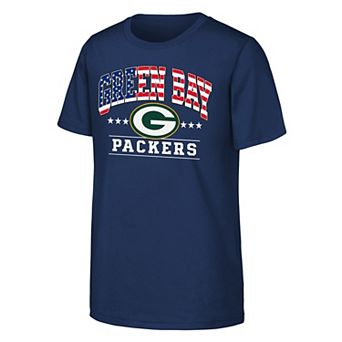 Youth Navy Green Bay Packers Americana Arch T-Shirt