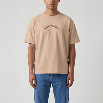 Men's Uscape Apparel Tan Florida State Seminoles Upside Down Embroidered Vintage Heavyweight T-Shirt