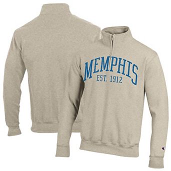 Men's Champion Cream Memphis Tigers Established Date Quarter-Zip Pullover