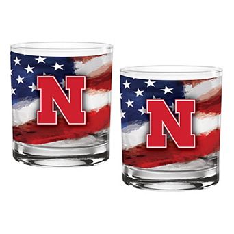 Nebraska Huskers Two-Pack 14oz. Americana Rocks Glass Set