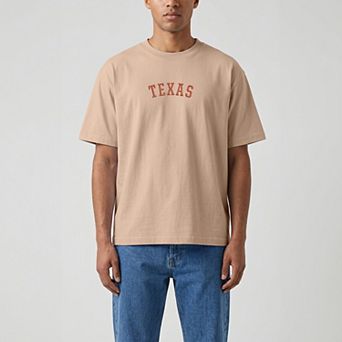 Men's Uscape Apparel Tan Texas Longhorns Upside Down Embroidered Vintage Heavyweight T-Shirt