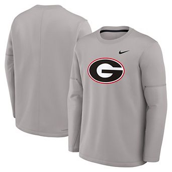 Men's Nike Gray Georgia Bulldogs 2026 Sideline Coaches Therma-FIT Long Sleeve Top
