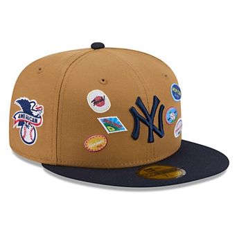 Men's New Era Tan New York Yankees Fruit Sticker 59FIFTY Fitted Hat