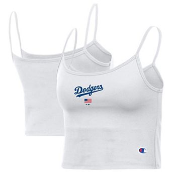 Women's Champion White Los Angeles Dodgers America Scoop Tank Top
