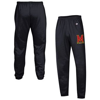 Men's Champion Black Maryland Terrapins Powerblend Banded Fleece Sweatpants