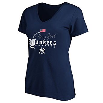 Women's Fanatics Navy New York Yankees USA 250 Years Plus Size V-Neck T-Shirt