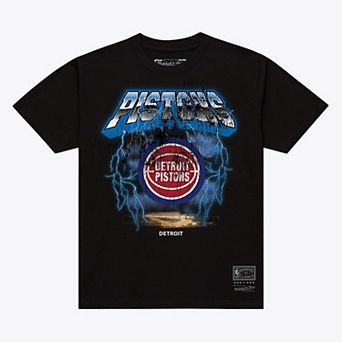 Men's Mitchell & Ness Black Detroit Pistons Lightning T-Shirt