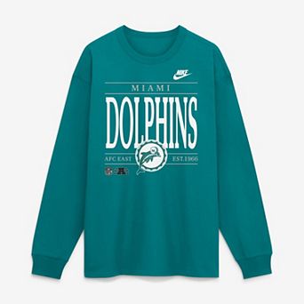 Men's Nike Aqua Miami Dolphins Red Zone Long Sleeve Max 90 T-Shirt