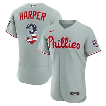 Fourth of July Men's Philadelphia Phillies Bryce Harper Nike Gray USA 250 Authentic Jersey