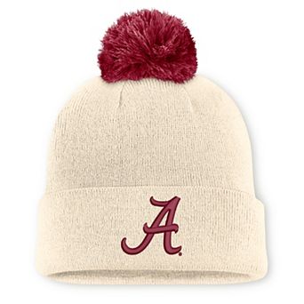 Unisex Nike Natural Alabama Crimson Tide Campus Prep Script Cuffed Knit Hat with Pom