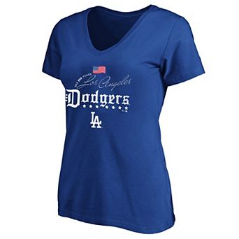 Women's Fanatics Royal Los Angeles Dodgers USA 250 Years Plus Size V-Neck T-Shirt