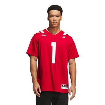 Men's adidas #1 Scarlet Nebraska Huskers Home Premier Jersey
