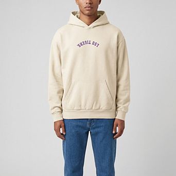Men's Uscape Apparel Cream LSU Tigers Upside Down Embroidered Vintage Heavyweight Hoodie