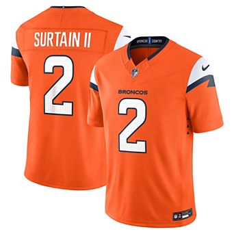 Men's Nike Patrick Surtain II Orange Denver Broncos Team Vapor F.U.S.E. Stitched Limited Jersey