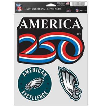 "WinCraft Philadelphia Eagles America 250 5.5"" x 7.75"" Three-Piece Fan Decal Set"