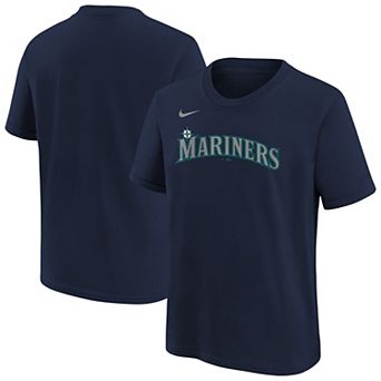 Youth Nike Athletic Navy Seattle Mariners Wordmark T-Shirt