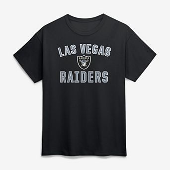 Men's Logo Athletic Black Las Vegas Raiders Cotton Victory Arch T-Shirt