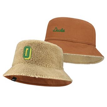 Unisex Nike Beige/Tan Oregon Ducks Campus Prep Script Reversible Bucket Hat