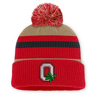 Unisex Nike Scarlet Ohio State Buckeyes Legacy Striped Cuffed Knit Hat with Pom