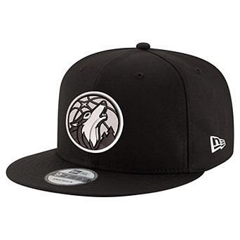 Men's New Era Black/White Minnesota Timberwolves 9FIFTY Snapback Hat