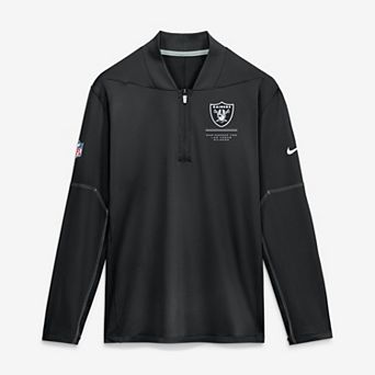 Men's Nike Black Las Vegas Raiders Sideline Logo Glory Midweight Dri-FIT Half-Zip Pullover