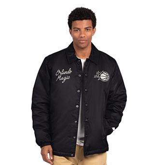 Men's Starter Black Orlando Magic Full-Snap Coaches Jacket