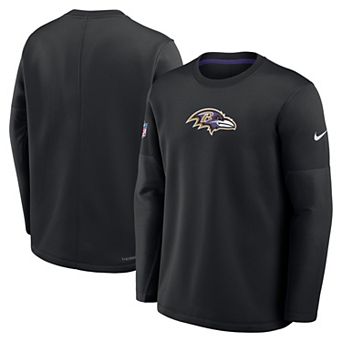 Men's Nike Black Baltimore Ravens Sideline Coaches Team Present Midweight Therma-FIT Sweatshirt