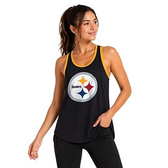 Women's G-III 4Her by Carl Banks Black Pittsburgh Steelers Tater II Racerback Tank Top