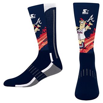 Youth Starter Navy Atlanta Braves Phenom Mascot Color Splash Crew Socks