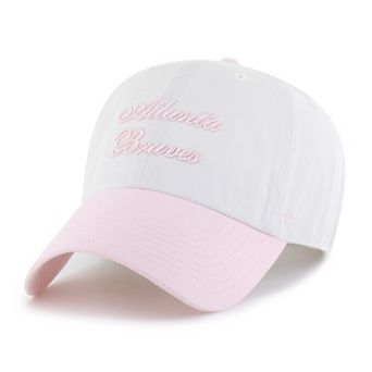 Women's '47 White/Pink Atlanta Braves Gelato Two-Tone Clean Up Adjustable Hat