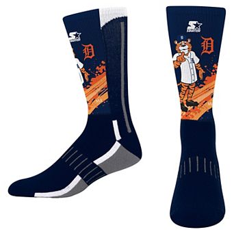 Youth Starter Navy Detroit Tigers Phenom Mascot Color Splash Crew Socks