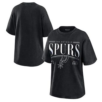 Women's WEAR by Erin Andrews Black San Antonio Spurs Washed Vintage T-Shirt