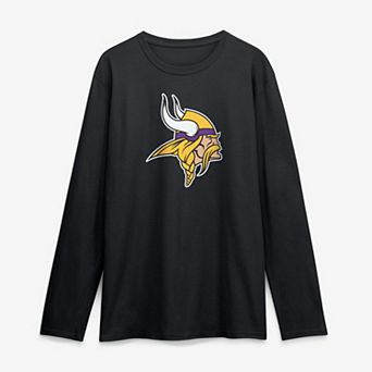 Men's Logo Athletic Black Minnesota Vikings Primary Logo Long Sleeve T-Shirt