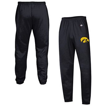 Men's Champion Black Iowa Hawkeyes Powerblend Banded Fleece Sweatpants