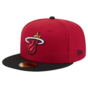 Men's New Era Red Miami Heat Two-Tone 59FIFTY Fitted Hat