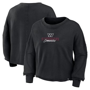 Women's Fanatics Black Washington Commanders Oversized Chop Block Boxy Long Sleeve Top