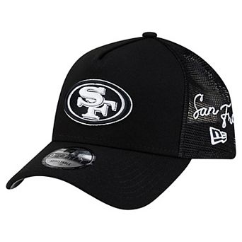 Men's New Era Black San Francisco 49ers City Script 9FORTY A-Frame Adjustable Hat