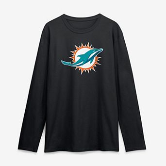 Men's Logo Athletic Black Miami Dolphins Primary Logo Long Sleeve T-Shirt