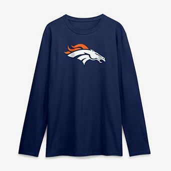Men's Logo Athletic Navy Denver Broncos Primary Logo Long Sleeve T-Shirt