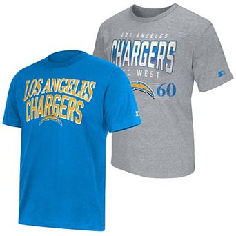 Men's Starter Powder Blue/Heather Gray Los Angeles Chargers Two-Pack Logo T-Shirt Set