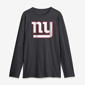 Men's Logo Athletic Charcoal New York Giants Primary Logo Long Sleeve T-Shirt
