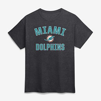 Men's Logo Athletic Charcoal Miami Dolphins Cotton Victory Arch T-Shirt