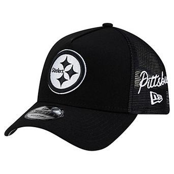Men's New Era Black Pittsburgh Steelers City Script 9FORTY A-Frame Adjustable Hat